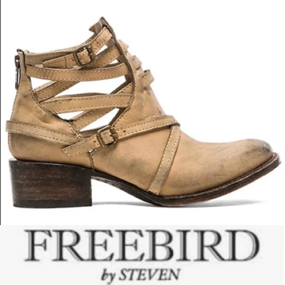 Last Chance….Freebird by Steven Stair Booties in Taupe 6 - Picture 4 of 15
